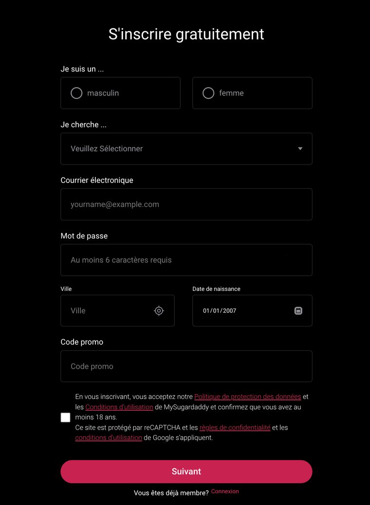 mysugardaddy signup