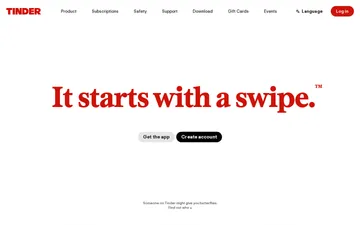 Capture d’écran du site Tinder